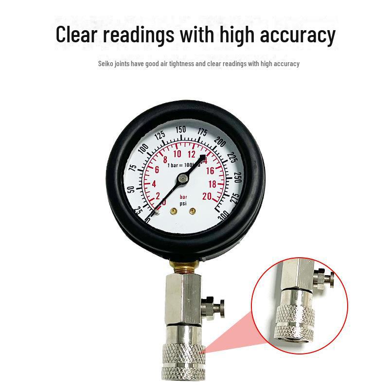 Multifunctional Cylinder Pressure Gauge with Conversion Heads for Auto & Motorcycle Diagnostics