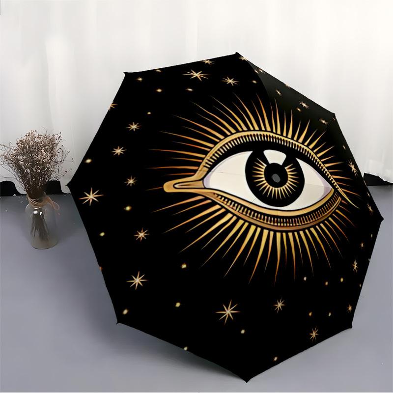 1pc EYE STARS Fashionable Automatic Opening/Closing Folding Umbrella with 8 Bones, Windproof Portable, Daily Use34