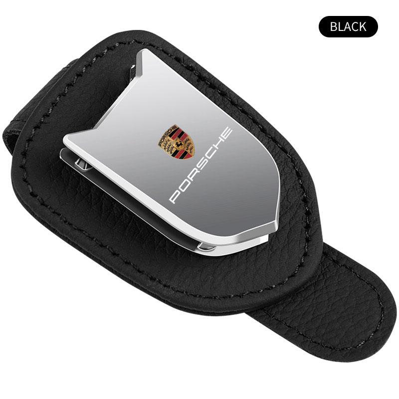 

1 шт. Чехол для хранения солнцезащитных очков в автомобиль, бокс для очков на солнцезащитный козырек для Porsche Boxster Cayenne Panamera Macan Cayman 911 918 996 917 991 black