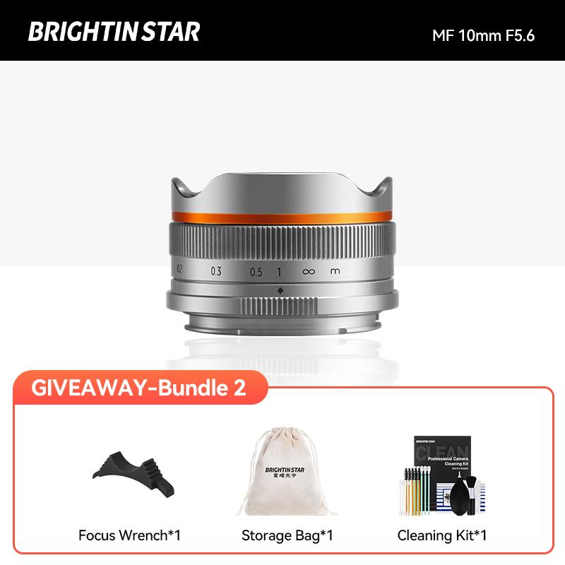 Brightin Star 10mm F5.6 Fisheye Wide Angle APS-C Mirrorless Camera Lens Fit For M4/3, Canon EF-M, Sony E, Nikon Z, Fuji X