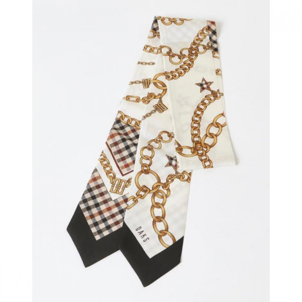 Daks Petite Silk Scarf Chain Print Beige Dcsc6f821i2