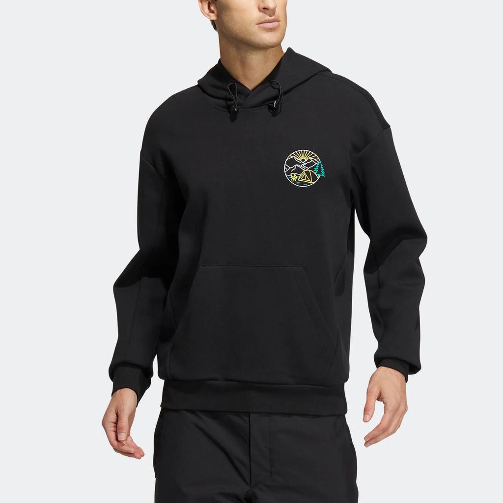 adidas Men's Graphic Print Hooded Sweatshirt Black HN2018