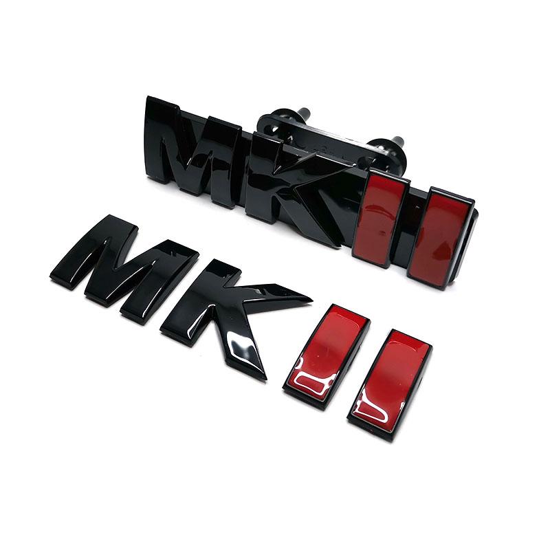 Gloss Black MKII Grill Outlet Letter Logos GOLF 2 Trunk Emblem MK2 3D Car Stickers