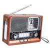 Vintage Radio Multifunctional AM FM SW Band Clock Flashlight Function Retro Bluetooth Speaker for