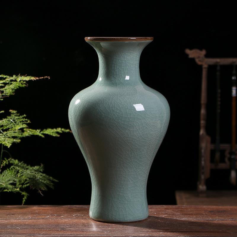 Jingdezhen ceramic handicraft vases, Chinese antique cracked glaze porcelain, living room, home decoration, home decoration