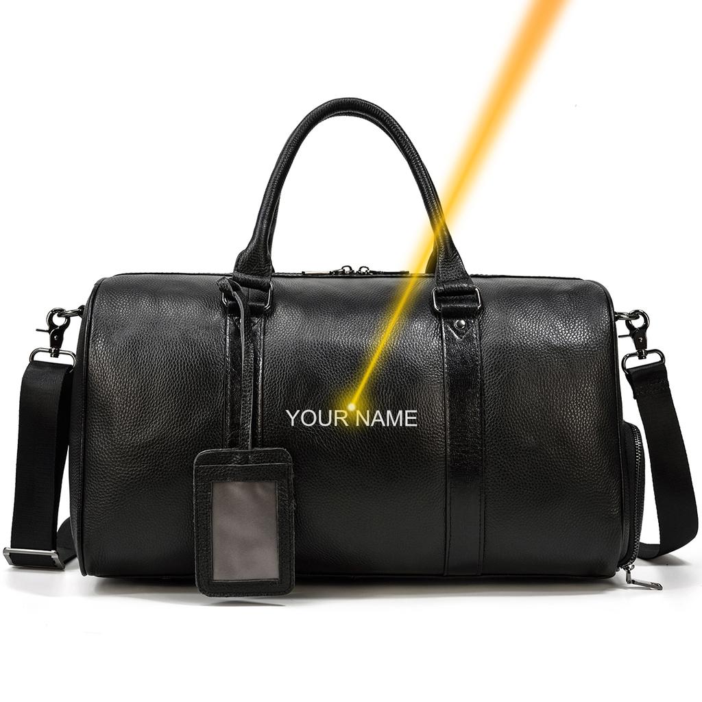 Natural Cowskin Travel Bags Waterproof Men's Leather Overnight Bag Handbag For Plane Luggage Men Male Weekend Bag Business 55cm