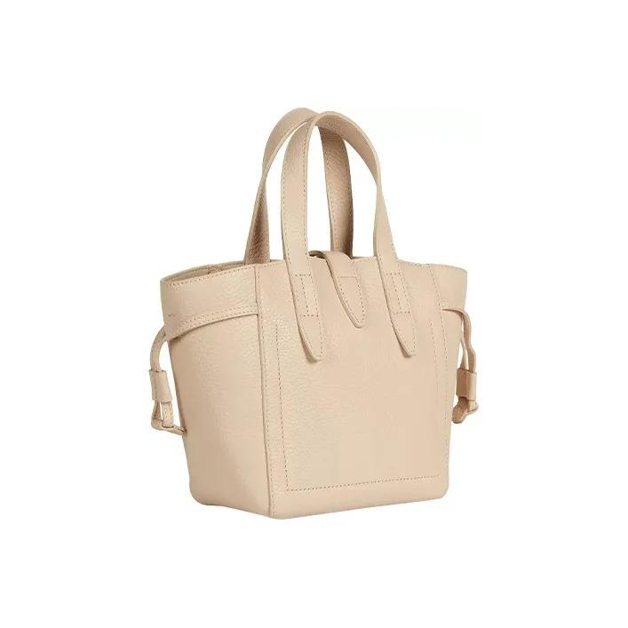 Furla Net Series 17 Classic Twist Buckle Solid Color Leather Tote Bag Shopping Bag Crossbody Handbag Women's Nude Pink