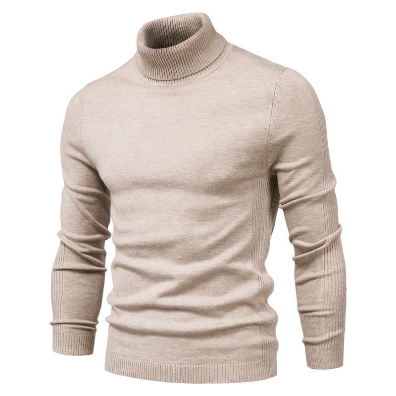 

Foldable High Neck Solid Color Knit Sweater - Casual Autumn/Winter Japanese Trend Pullover Medium (M)