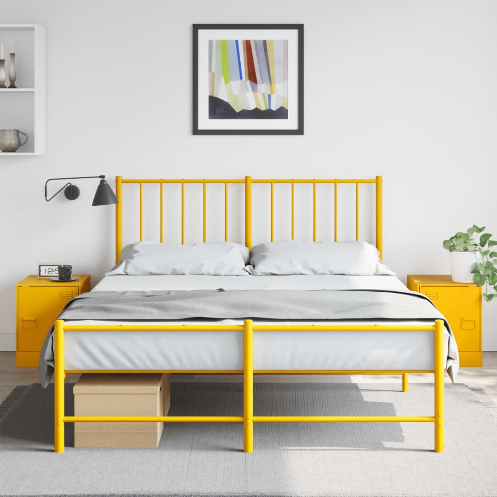 Nightstands 2 Pcs. Mustard Yellow 34.5 X 39 X 44 Cm Steel