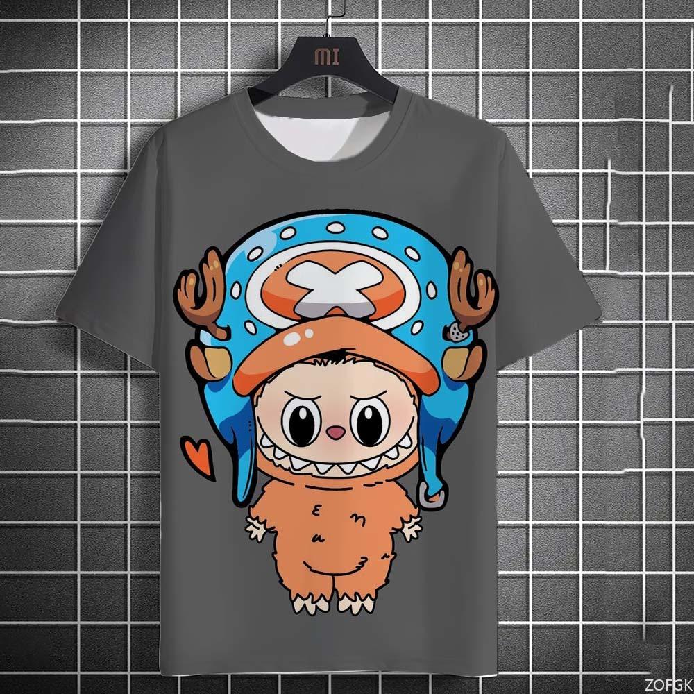 Summer Fashion 3D Cartoon Pull Cloth Cute Printed Short Sleeved Comfortable Casual Round Neck Loose T-shirt