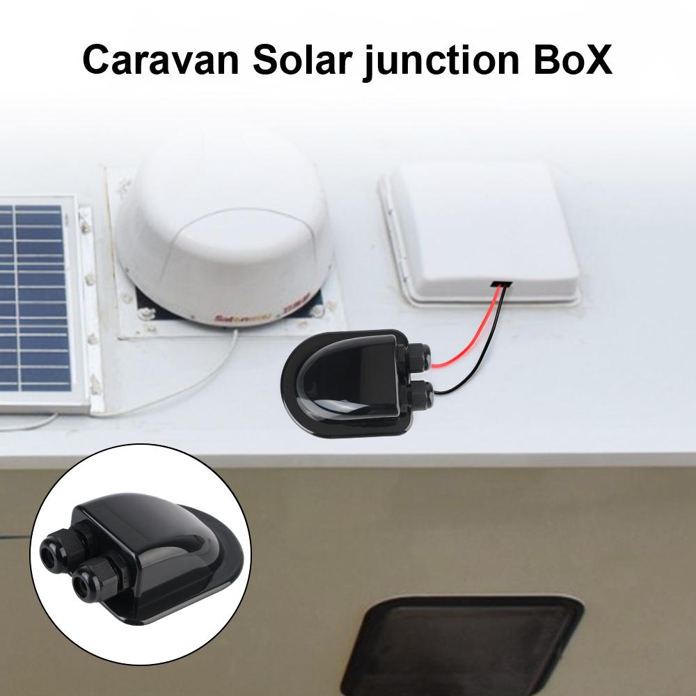 Cable Entry Gland Box Dual Hole RV Yacht Caravan Accessories Caravan Solar Car Junction Box Roof Wire Entry Cable Connector Holder