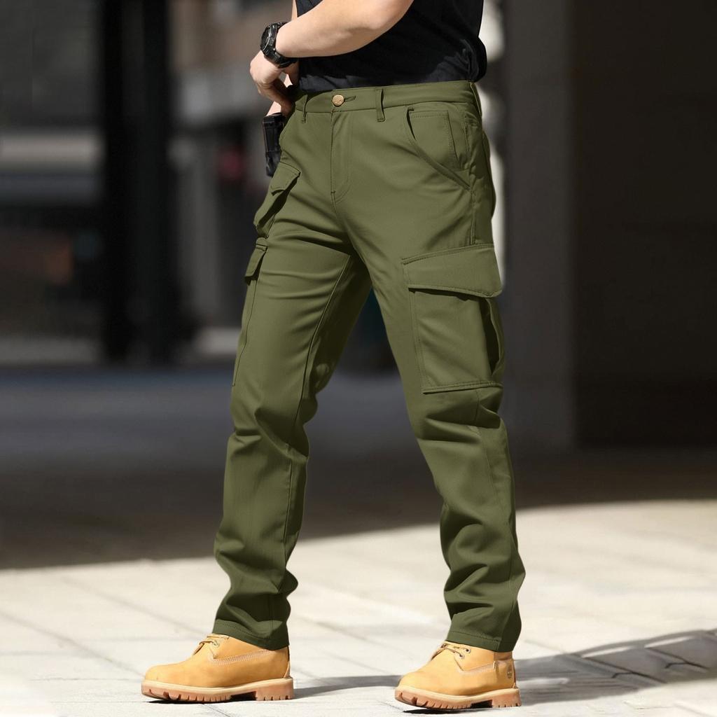 Men's Cargo Pants, Outdoor Working Hiking, Wear-resistant Work Pants With Zipper And Multi-pocket