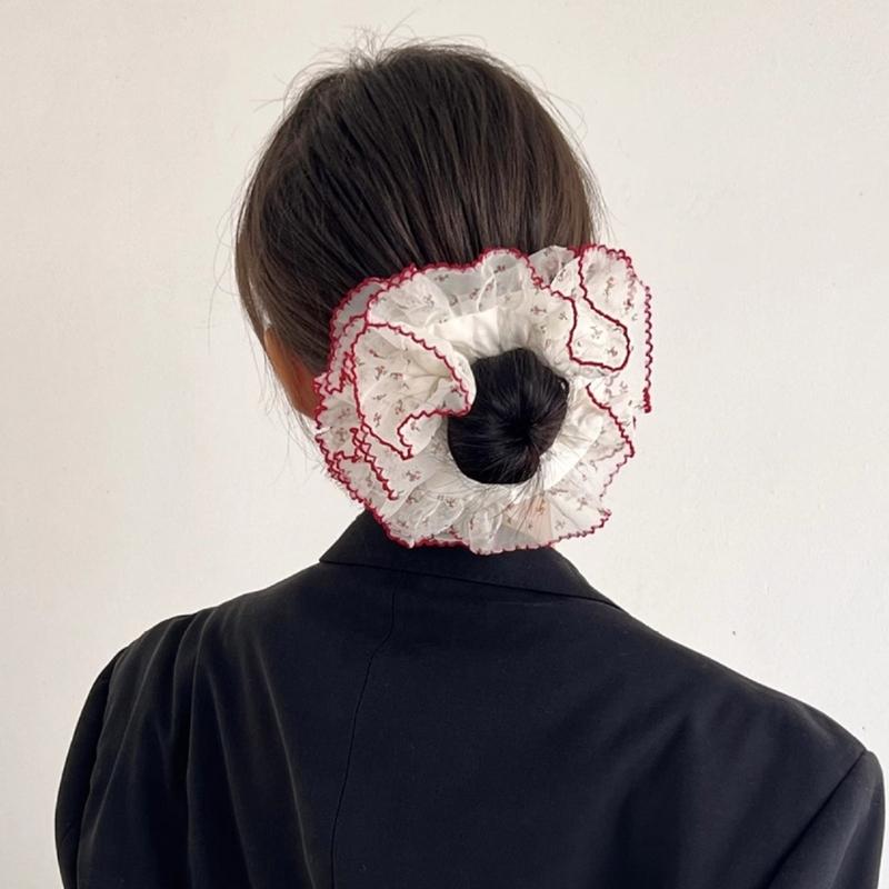 Aesthetic Hair Scrunchies Women Elastic Lace Hair Ties Wedding Party Headwear