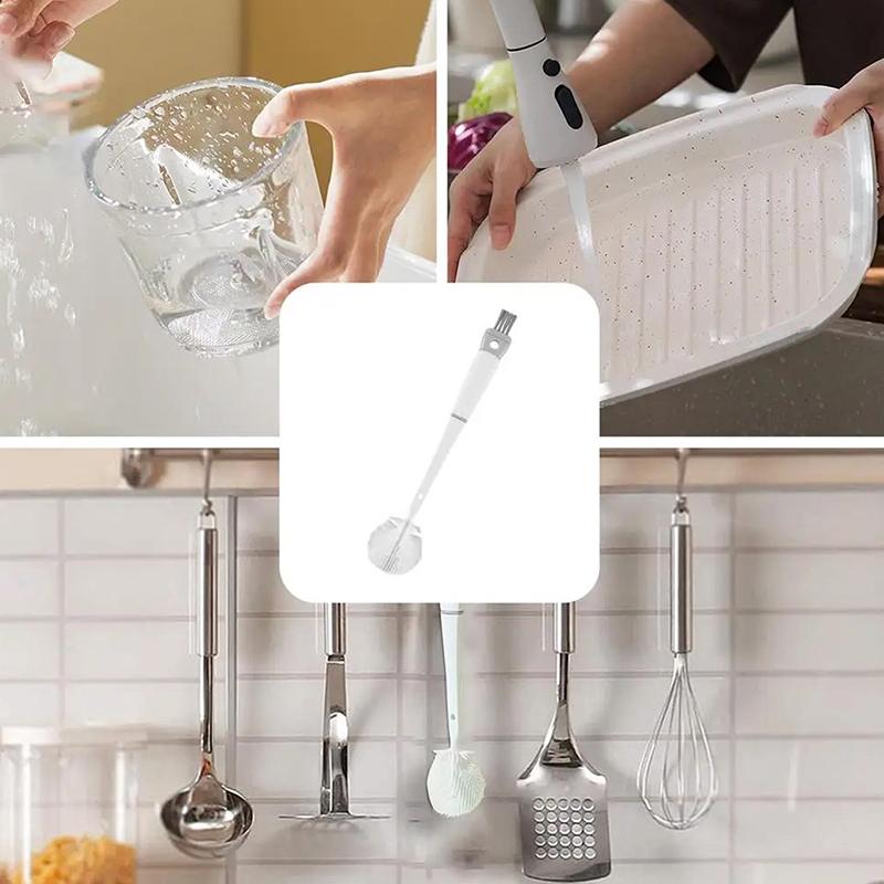 Water Bottle Cleaner Brush 5 In 1 Silicone Detachable Scrubber Long Handle Milk Bottle Kettle Wineglass Brushes Kitchen Tool