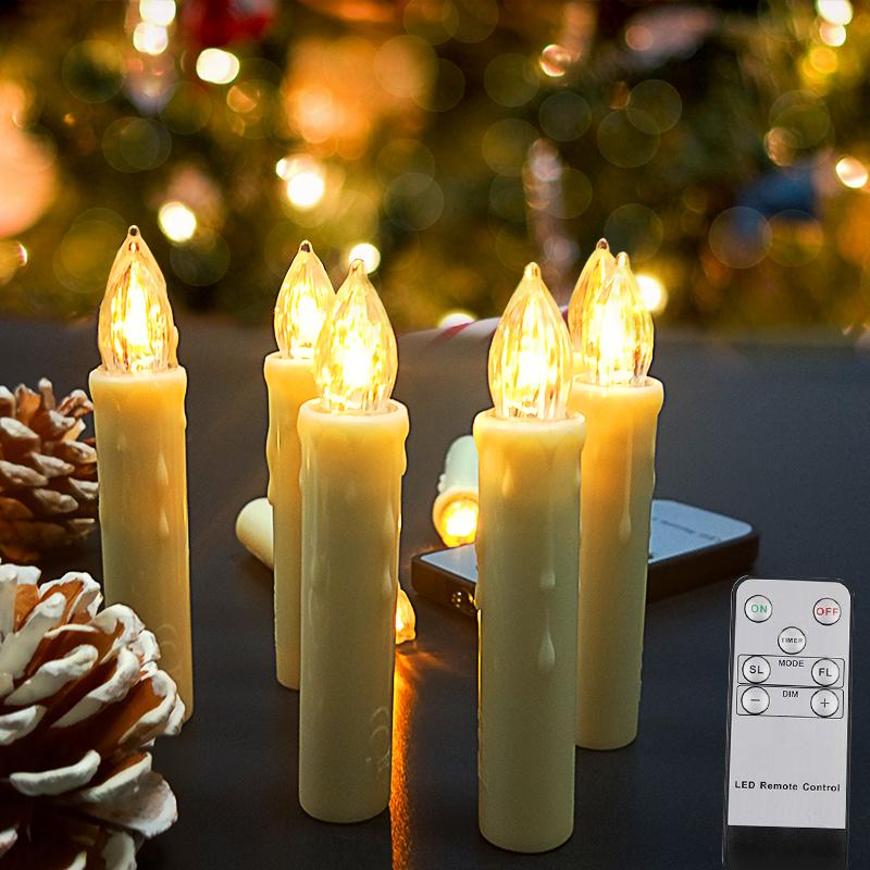 Elektronische LED-Kerze mit Timer und Fernbedienung, batteriebetrieben, flackernde Flamme, für Hochzeit, Geburtstag, Heimdekoration, Weihnachtsbaumkerze