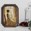 Retro Resin Photo Frame Hand Painted Decorative Elegant Old Fashioned Tabletop Display for Office