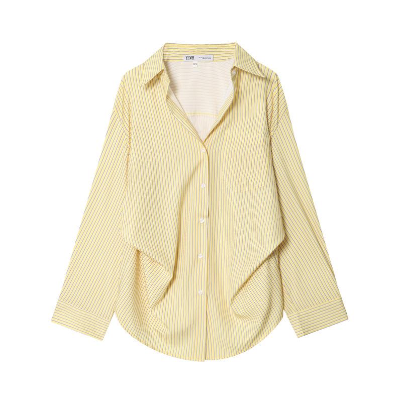 2025 Winter New European & American Style Women's Striped Batwing Sleeve Shirt