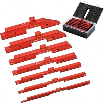 Router Table Set Up Bars, 7pcs Aluminum Precision Setup Blocks Height Gauge Set for Woodworking Router Table Saw Accessories Different Angle Depth