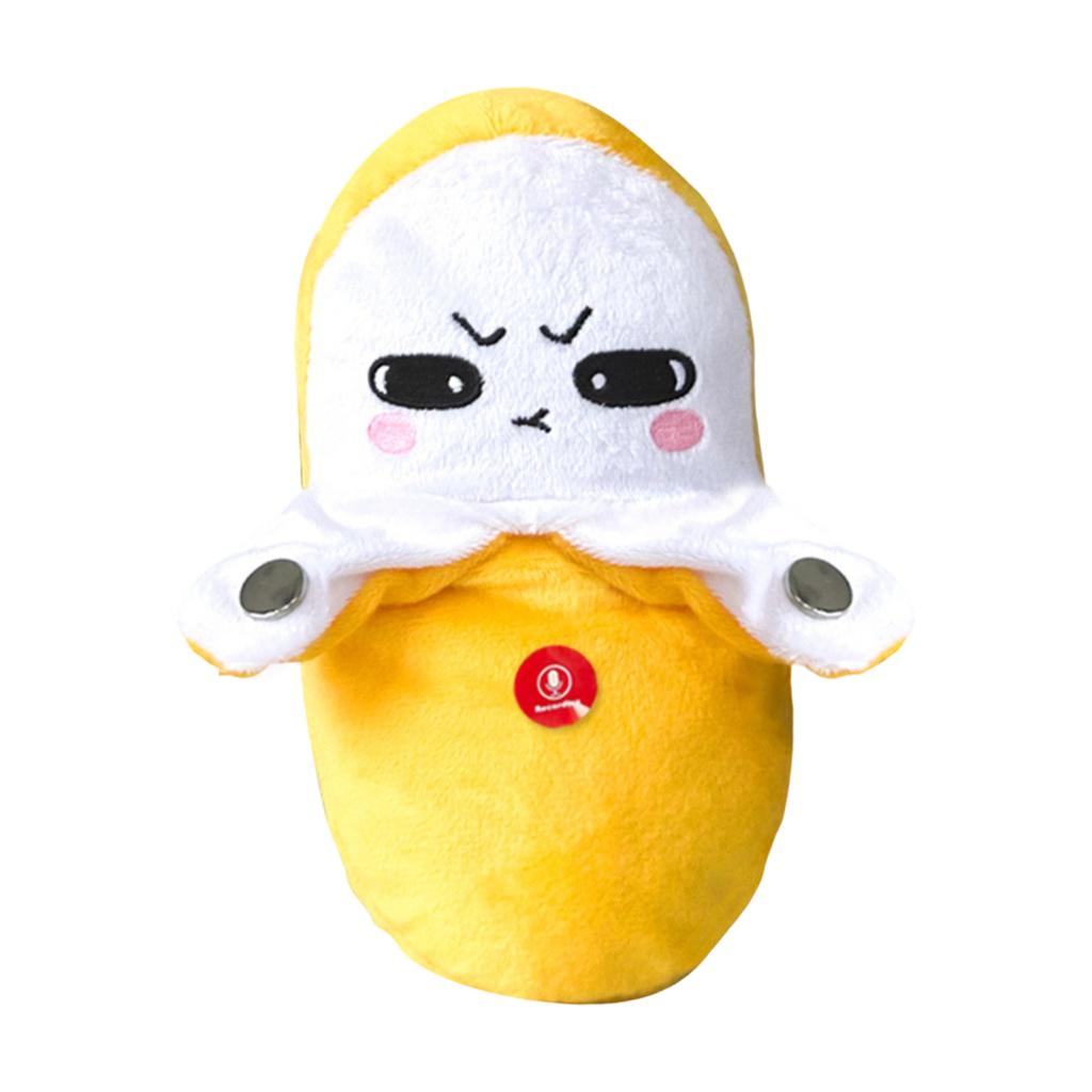 Plush Stuffed Toy Interactive Musical Banana Shape Soft Fabric Sensor Activated Sound Producing Kids Friendly Educational Plaything
