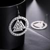 Orecchini pendenti vintage vichinghi Valknut rune amuleto scandinavo acciaio inossidabile talismano pagano orecchini pendenti gioielli