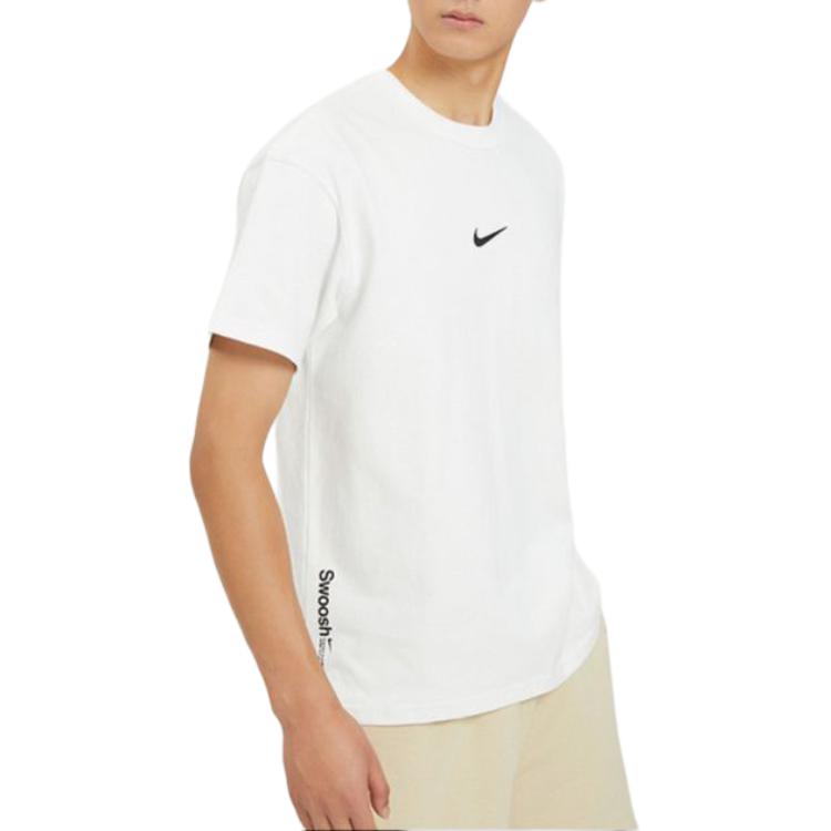 Nike Logo Print Crew Neck Oversized Short Sleeve Sport T-Shirt With Drop Shoulder Men Tops White DX6307-121