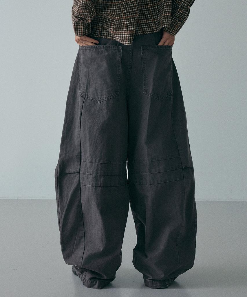 LXT Cotton Curved Washed Wide Pants [Charcoal]