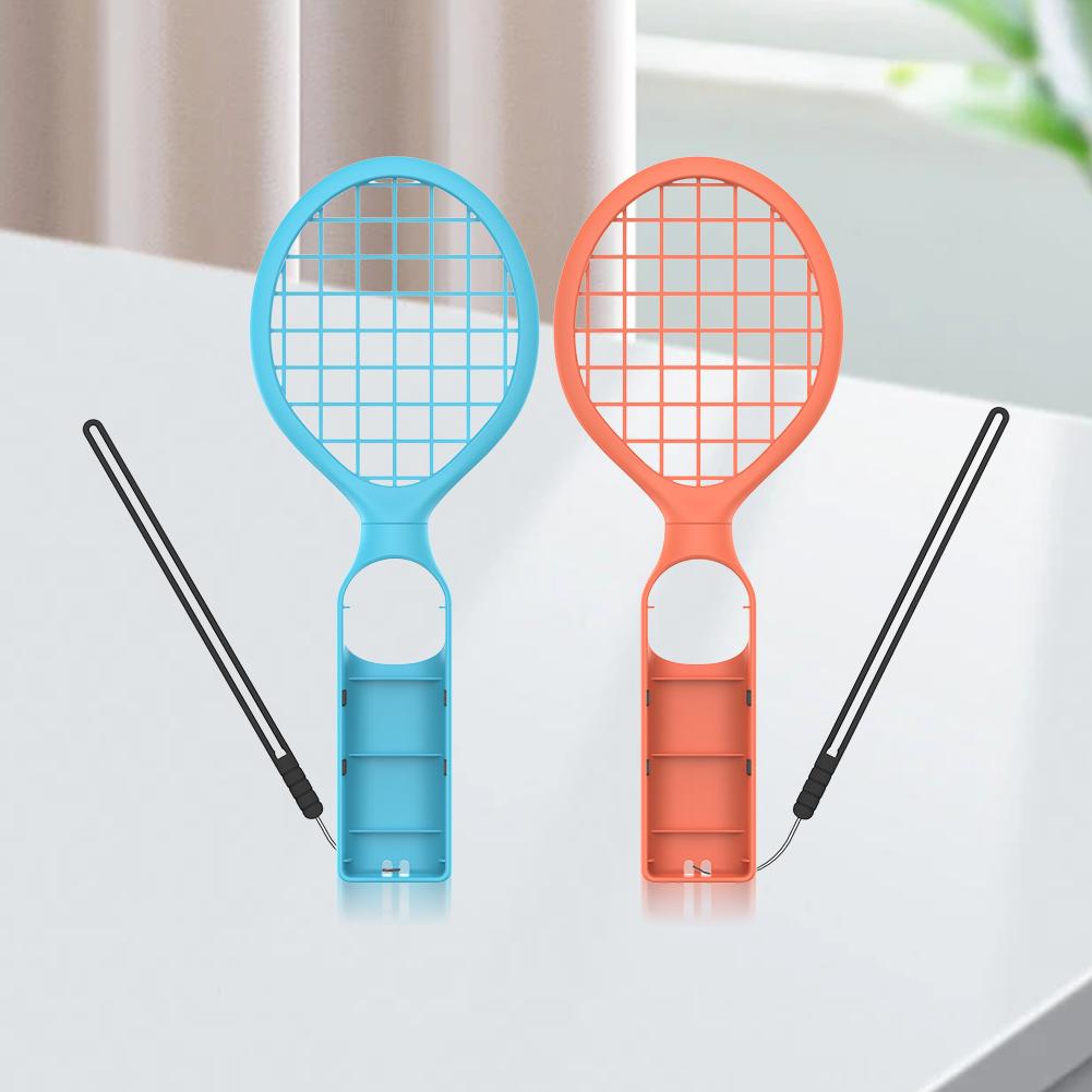 2Pcs Tennis Racket For Nintendo/OLED Joy-Con Sports Games For Switch 2 Tennis Racquet Grip Controller with Wrist Strap Game Part
