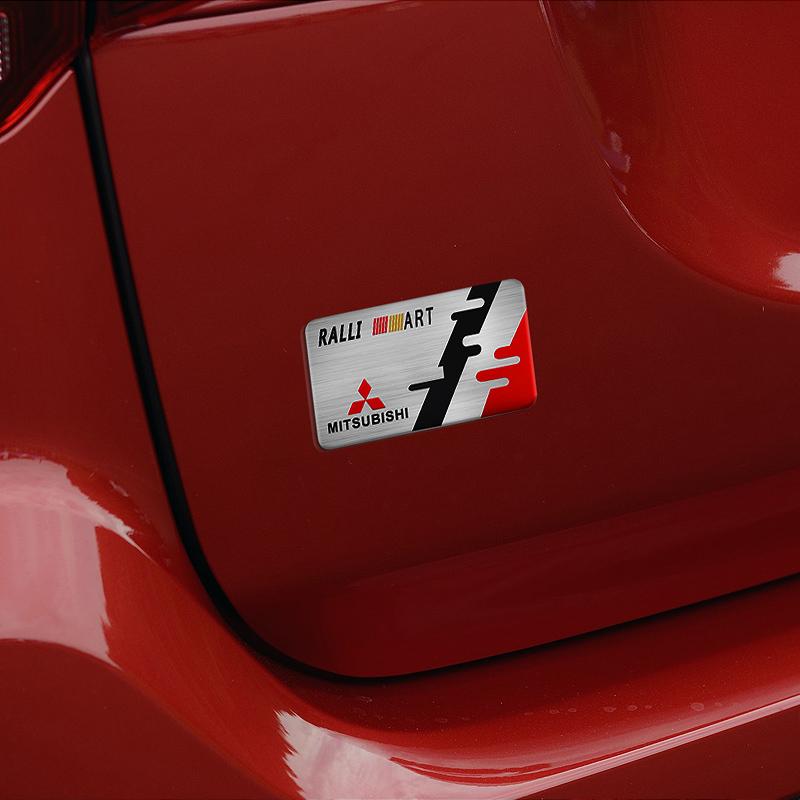 Car Styling 3D Aluminum Alloy Car Emblem Badge Decoration Sticker For Mitsubishi Lancer ASX Mirage Pajero-Sport Xpander Attrage