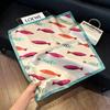 Sen green flower print fresh imitation silk scarf premium versatile square scarf neck protection scarf trendy headscarf scarf women