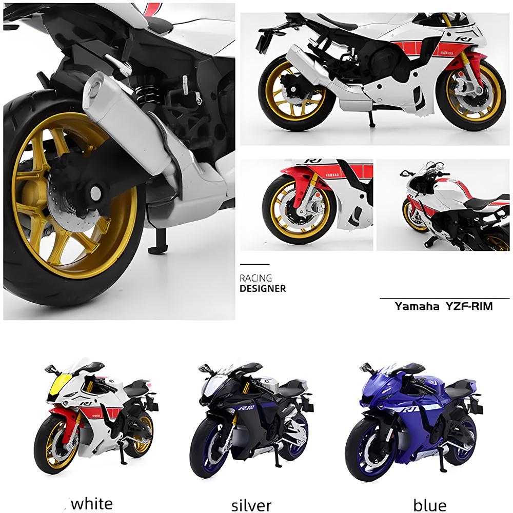 1/12 Skala Yamaha YZF-R1M Motorsykkelmodell Leke Legering Støpt Simulering Modeller Motorsykkel Samling Dekorasjon Gutteleker Gaver