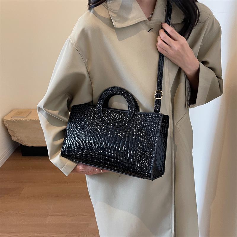 Přenosné dámské tašky Krokodýlí vzor Malé čtvercové tašky PU kožené tašky přes rameno Tašky pro messenger