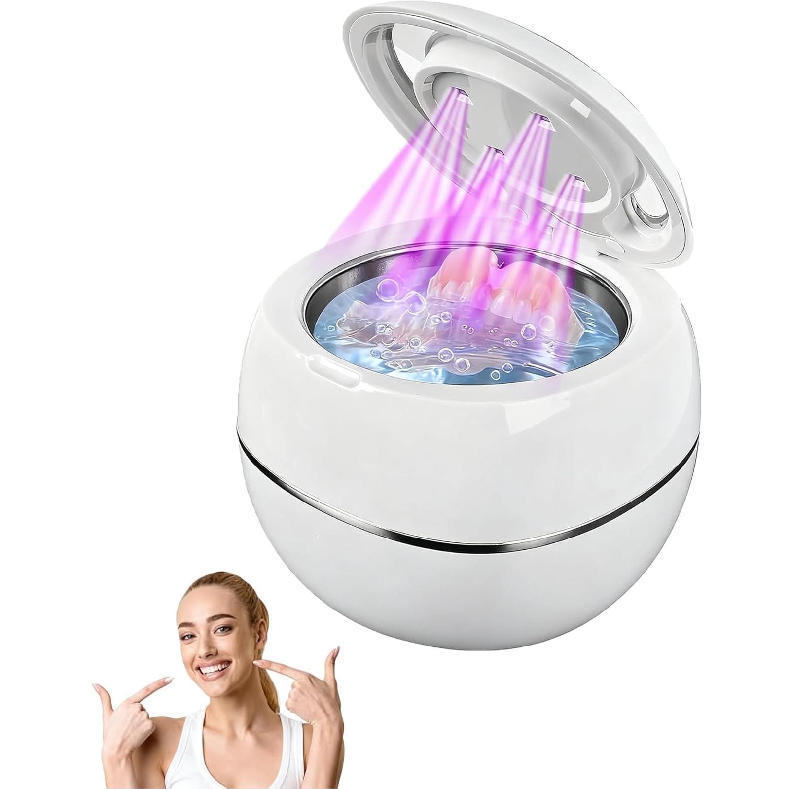 

Кейс для чищення зубних протезів, підходить для зубних протезів, захисних кап та прикрас. Кейс для чищення зубних протезів - Зберігайте ваші протези свіжішими та безпечнішими щодня One Size білий