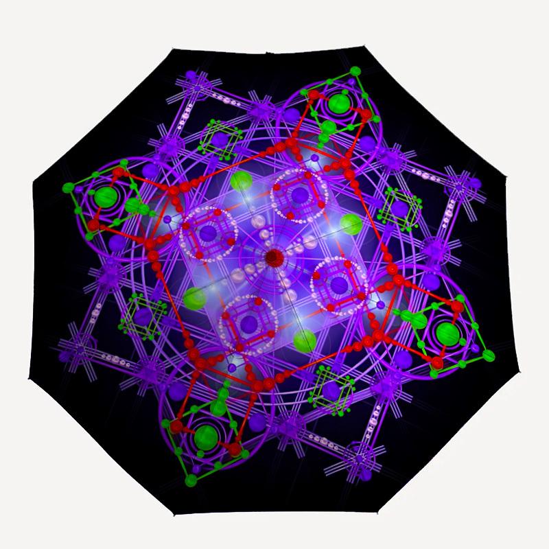 1pc Sacred Geometry Mandala Automatic Folding Umbrella. Portable collapsible design, Best  birthday festival gift yy250924169