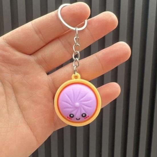 3Pcs Mini Dumpling Keychain Pendant Soft Food Charm Cartoon Snack Accessories for Bags Car