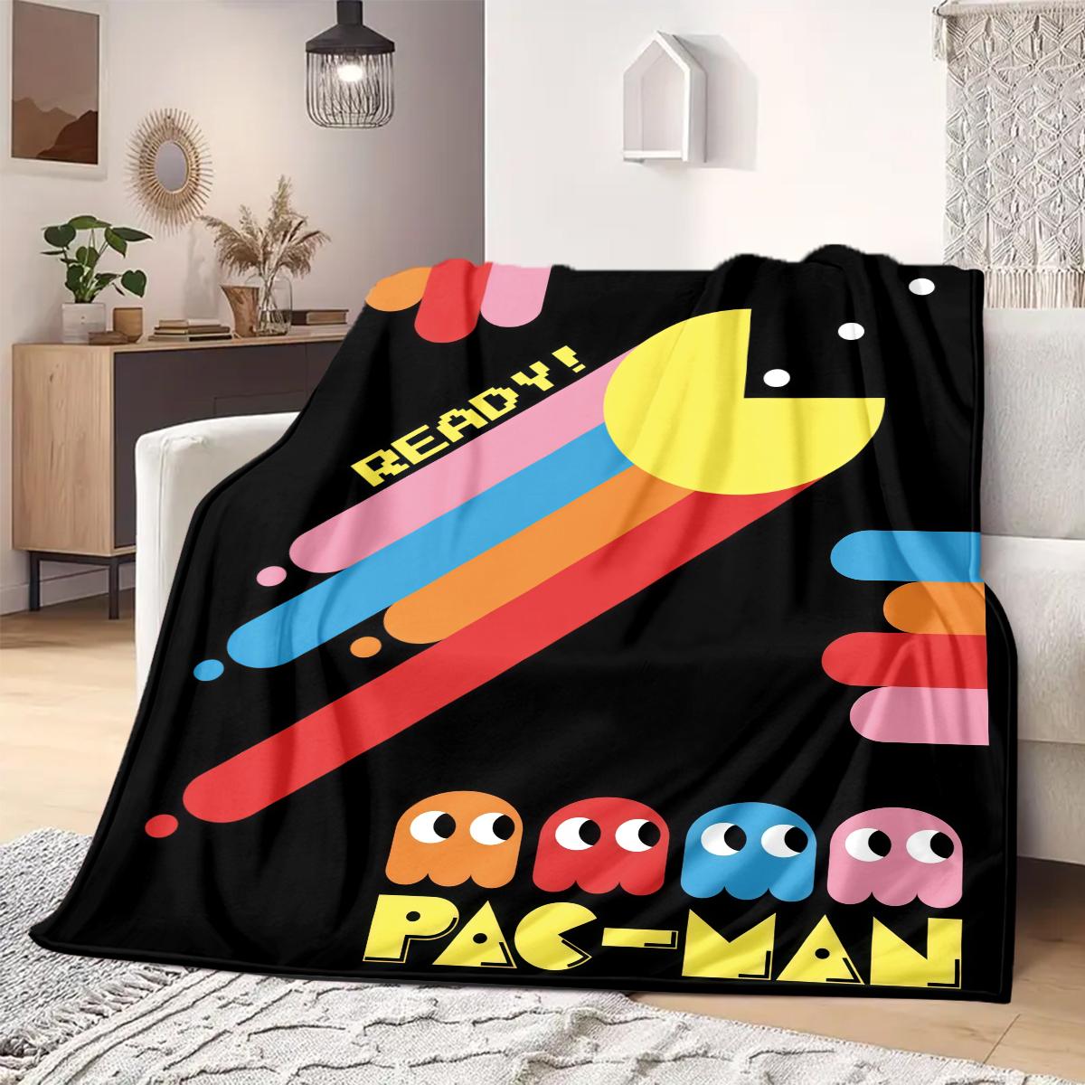 

PacMan Anime Print Blanket Warm Comfortable Flannel Blanket Suitable for Bedrooms, Sofas, Beds, Chairs, Picnics, Travel 75x90cm