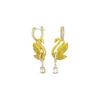 Iconic Swan Series Drop-Shaped Swan Earrings Women's Gold 5647543