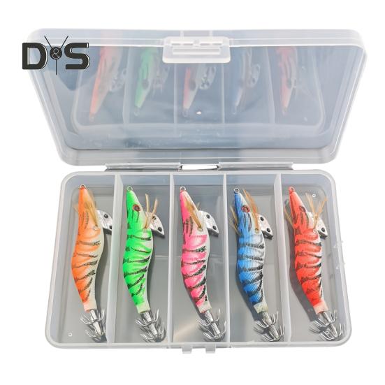 

5 шт. 10 см/12 г светящаяся приманка в виде креветки с крючком для ловли кальмара, реалистичная бионическая искусственная приманка для ловли соленой воды, пресноводного окуня, судака, форели, аксессуары для рыбалки 5pcs