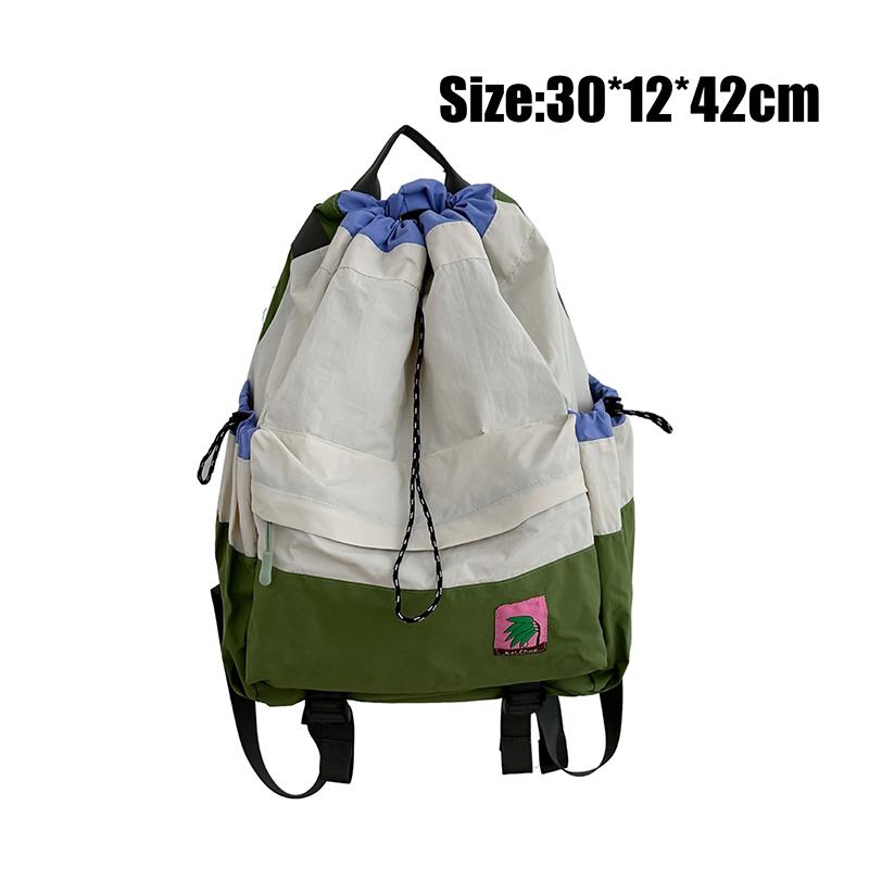 Spring Summer New Lightweight Travel Op Street Sle Dual Oulder Bag Tote Ket Color Blo Fre Small Bapa With Drawstring