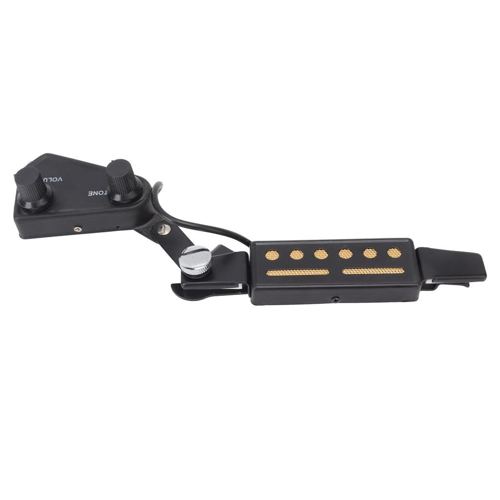 Soundhole Pickup Volume Tone Control 6 Hole Guitar Pickup for Acoustic Electric Guitar Black