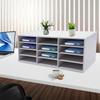 12-Slot White Mail Sorter Organizer W/ 4 Tiered Shelves,Modern Freestanding Desktop Paper Organizer for Office, Home & Classroom