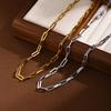 Jewelry Stainless Steel Rectangle Chain Necklace 18K Gold Ladies Necklace Accessories 1822