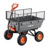 Garden Dump Cart, 544 kg Poly Dump Cart, Garden Carts Dumps Wagon with Storage Fence, 2-in-1 Convertible Handle, 90° Quick-Dumps Mechanism, 180°