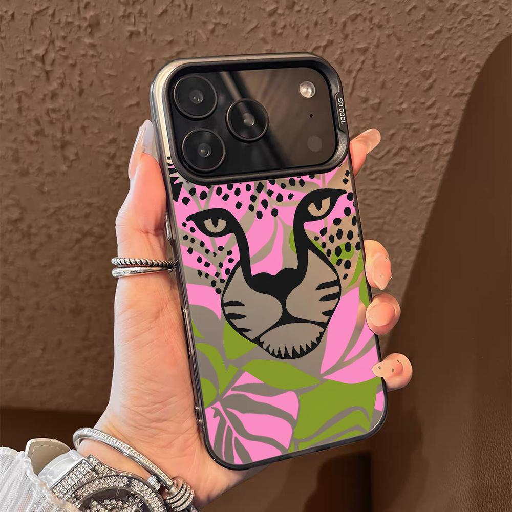 Abstract Leopard Phone Case For iPhone 17 16 15 14 13 12 11 Pro Max Air Matte Laser Aurora Shockproof Funda