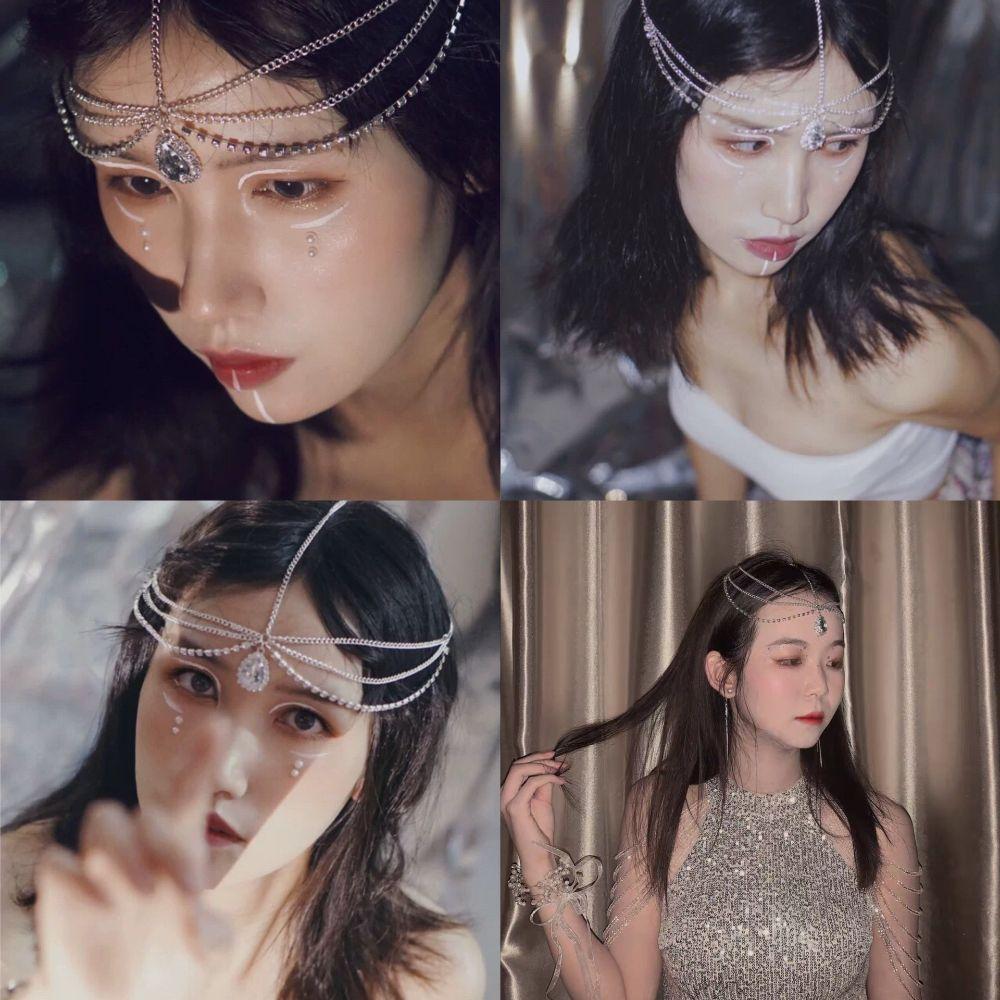 Headwear Head chain Eyebrow Pendant Bohemian Headdress Water Drop Hair Ornament Forehead Chain