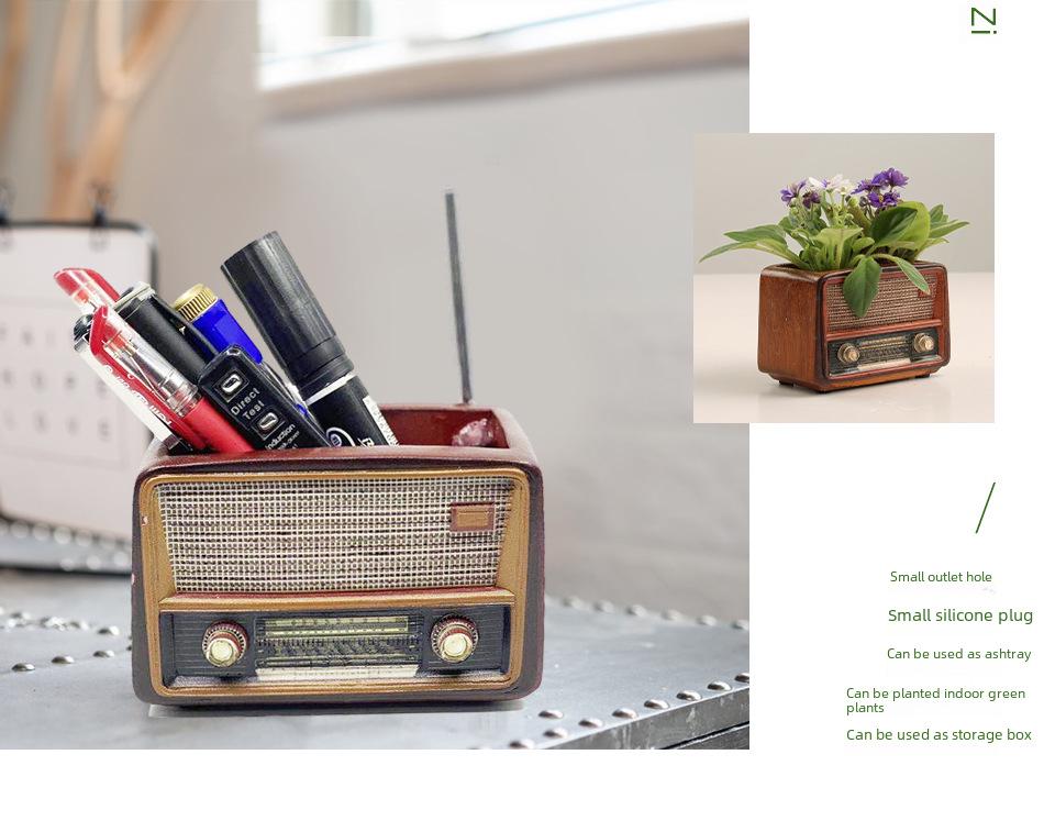 Blumentopf in Retro-Radioform – Kreatives Kunstharzhandwerk für die Inneneinrichtung