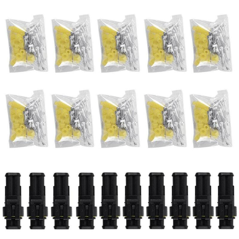 New 10 Kits 2 Pin Way Sealed Waterproof Electrical Wire Connector Plug Car Auto Van