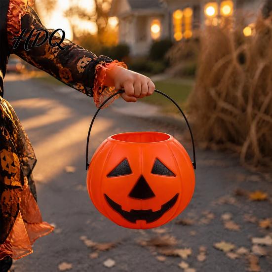 Halloween Festival Supplies 1/2/3Pcs Pumpkin Candy Bucket Trick-or-Treat Holder Basket Party Favors Jack-O-Lantern Sweet Snack Pail with Handle,