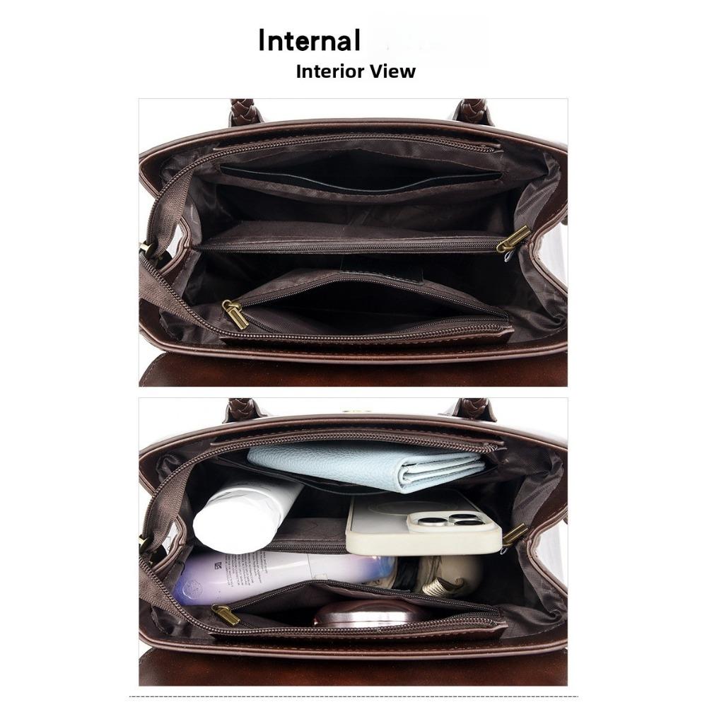 Urban Simple Style Women's Crossbody Bag Handbag Shoulder Bags Retro Large Capacity Soft PU Leather Tote Bag for Daily Use