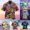 Men's Fashion Cool Cute Casual Hawaiian Print Casual Shirt Short Sleeve Top