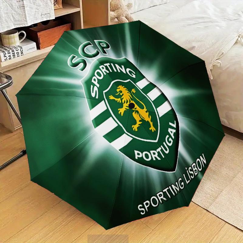 Sporting Portugal Crest Automatic Folding Umbrella - 8-Rib Travel Umbrella with Auto Open/Close & Portable Gifts for holidays or birthdays